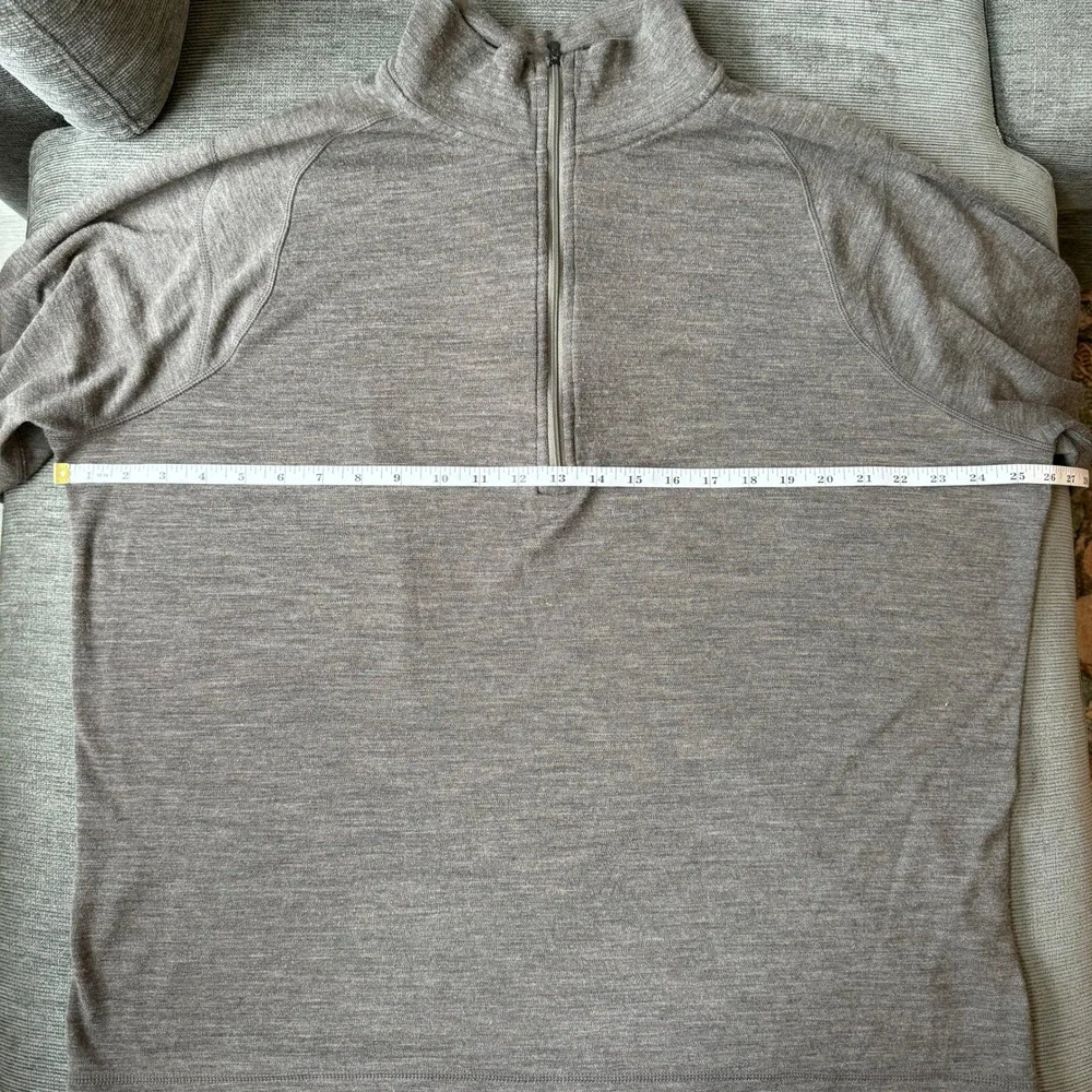 Smartwool Mens XXL 100% Merino Wool Quarter Zip Pullover Heather Brown RN116388